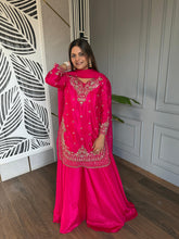 Crepe fabric sharara suit with handwork detailing (Haseena)